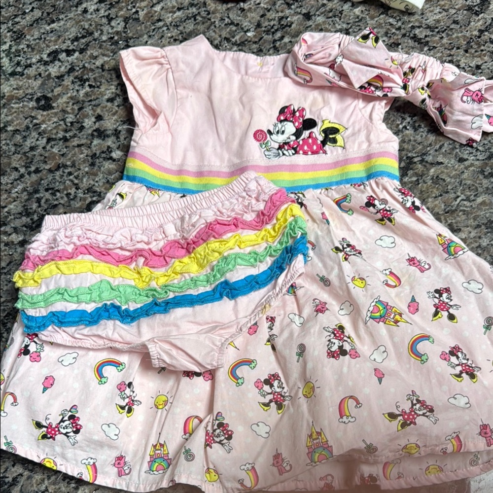 Pink Minnie Mouse Dress with Accessories